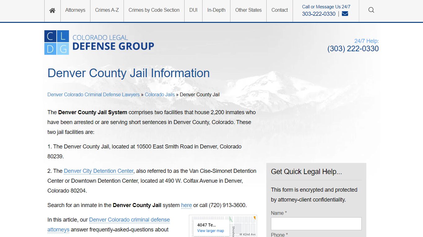 Denver County Jail Information - Shouse Law Group